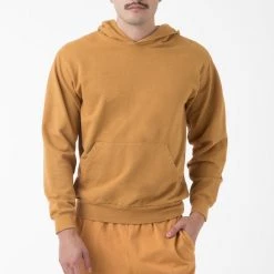 Los Angeles Apparel MWT09GD - Long Sleeve Garment Dye French Terry Pullover Hoodie