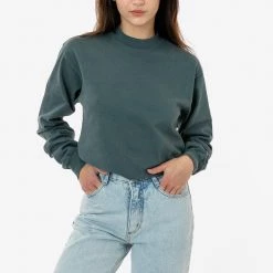 Los Angeles Apparel 1406GD Mix - Long Sleeve Garment Dye Mockneck T-Shirt