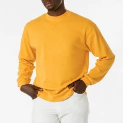 Los Angeles Apparel 1406GD Mix - Long Sleeve Garment Dye Mockneck T-Shirt