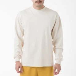 Los Angeles Apparel 1406GD Mix - Long Sleeve Garment Dye Mockneck T-Shirt
