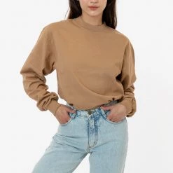 Los Angeles Apparel 1406GD Mix - Long Sleeve Garment Dye Mockneck T-Shirt