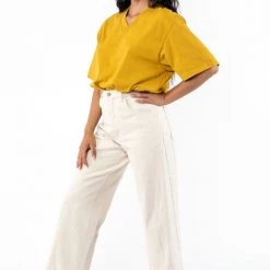 Los Angeles Apparel Women's 1456GD - Boxy V-Neck Short Sleeve T-Shirt