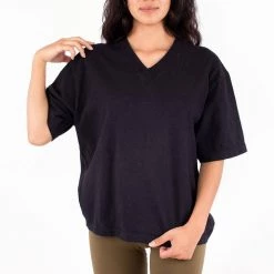 Los Angeles Apparel Women's 1456GD - Boxy V-Neck Short Sleeve T-Shirt