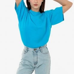 Los Angeles Apparel Women's 1801NEON Unisex - 6.5oz Garment Dye Crew Neck T-Shirt (NEONS)