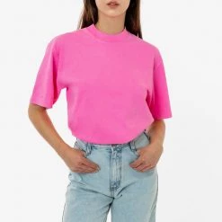 Los Angeles Apparel Women's 1801NEON Unisex - 6.5oz Garment Dye Crew Neck T-Shirt (NEONS)