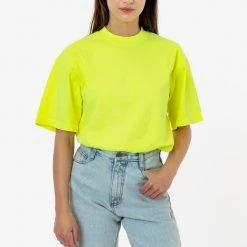 Los Angeles Apparel Women's 1801NEON Unisex - 6.5oz Garment Dye Crew Neck T-Shirt (NEONS)