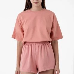 Los Angeles Apparel 1801GD Unisex - 6.5oz Garment Dye Pastel Crew Neck T-Shirt Women's