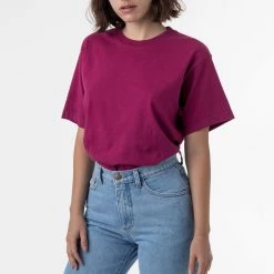 Los Angeles Apparel 1801GD Unisex - 6.5oz Garment Dye Crew Neck T-Shirt Women's