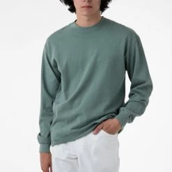 Los Angeles Apparel Men's 1406GD - Long Sleeve Garment Dye Mockneck T-Shirt