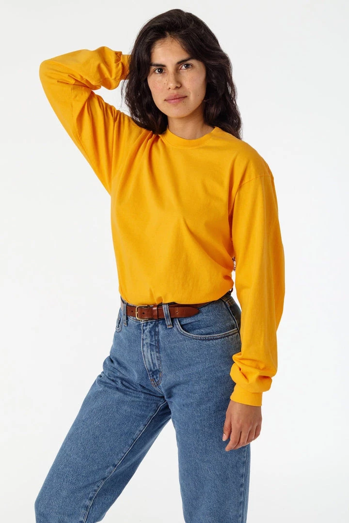 Los Angeles Apparel 1807GD Unisex - 6.5oz Long Sleeve Garment Dye Crew Neck T-Shirt 16 Los Angeles Apparel 1807GD Unisex - 6.5oz Long Sleeve Garment Dye Crew Neck T-Shirt