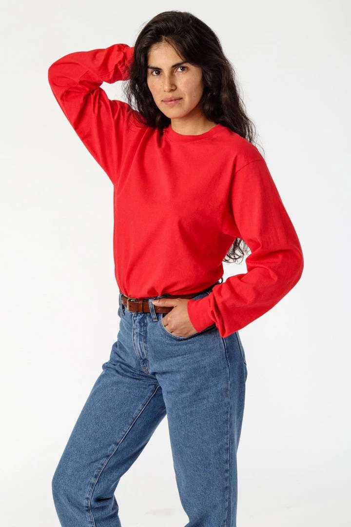 Los Angeles Apparel 1807GD Unisex - 6.5oz Long Sleeve Garment Dye Crew Neck T-Shirt 4 Los Angeles Apparel 1807GD Unisex - 6.5oz Long Sleeve Garment Dye Crew Neck T-Shirt