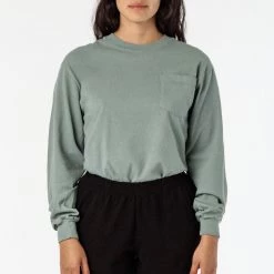 Los Angeles Apparel 1810GD Unisex - Long Sleeve Garment Dye Pocket T-Shirt