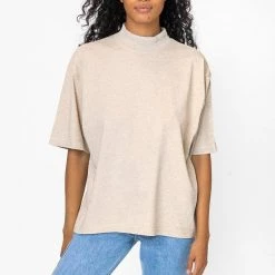 Los Angeles Apparel 1825GD Mix - Oversized Short Sleeve High Mockneck T-shirt