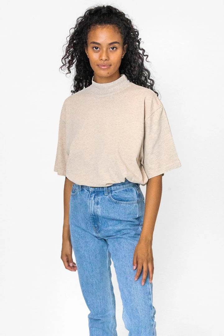 Los Angeles Apparel Women's 1825GD Unisex - Oversized Short Sleeve High Mockneck T-shirt 13 Los Angeles Apparel Women's 1825GD Unisex - Oversized Short Sleeve High Mockneck T-shirt