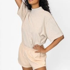 Los Angeles Apparel Women's 1825GD Unisex - Oversized Short Sleeve High Mockneck T-shirt 22 Los Angeles Apparel Women's 1825GD Unisex - Oversized Short Sleeve High Mockneck T-shirt