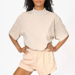 Los Angeles Apparel 1825GD Mix - Oversized Short Sleeve High Mockneck T-shirt