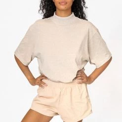 Los Angeles Apparel Women's 1825GD Unisex - Oversized Short Sleeve High Mockneck T-shirt 31 Los Angeles Apparel Women's 1825GD Unisex - Oversized Short Sleeve High Mockneck T-shirt