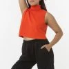 Los Angeles Apparel 18323GD - Garment Dye Sleeveless Turtleneck Crop Top