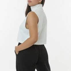 Los Angeles Apparel 18323GD - Garment Dye Sleeveless Turtleneck Crop Top