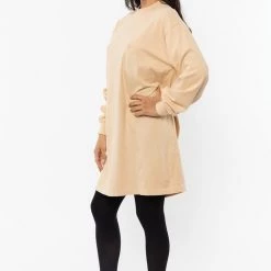 Los Angeles Apparel Women's 1837GD - Long Sleeve Garment Dye Mockneck Dress