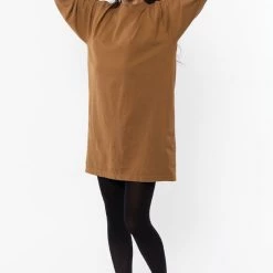 Los Angeles Apparel Women's 1837GD - Long Sleeve Garment Dye Mockneck Dress