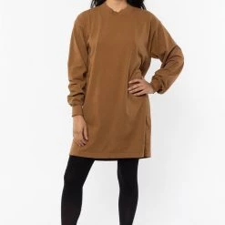 Los Angeles Apparel Women's 1837GD - Long Sleeve Garment Dye Mockneck Dress