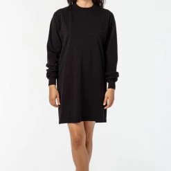 Los Angeles Apparel Women's 1837GD - Long Sleeve Garment Dye Mockneck Dress