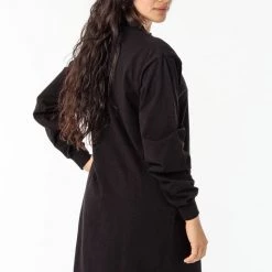 Los Angeles Apparel Women's 1837GD - Long Sleeve Garment Dye Mockneck Dress
