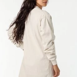 Los Angeles Apparel Women's 1837GD - Long Sleeve Garment Dye Mockneck Dress