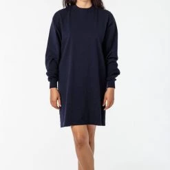 Los Angeles Apparel Women's 1837GD - Long Sleeve Garment Dye Mockneck Dress