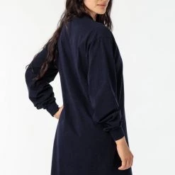 Los Angeles Apparel Women's 1837GD - Long Sleeve Garment Dye Mockneck Dress