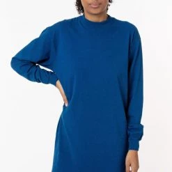 Los Angeles Apparel Women's 1837GD - Long Sleeve Garment Dye Mockneck Dress