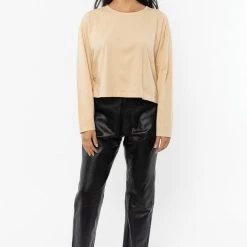 Los Angeles Apparel 1839GD - Long Sleeve Garment Dye Cropped T-Shirt