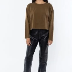 Los Angeles Apparel 1839GD - Long Sleeve Garment Dye Cropped T-Shirt