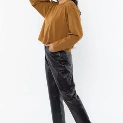 Los Angeles Apparel 1839GD - Long Sleeve Garment Dye Cropped T-Shirt