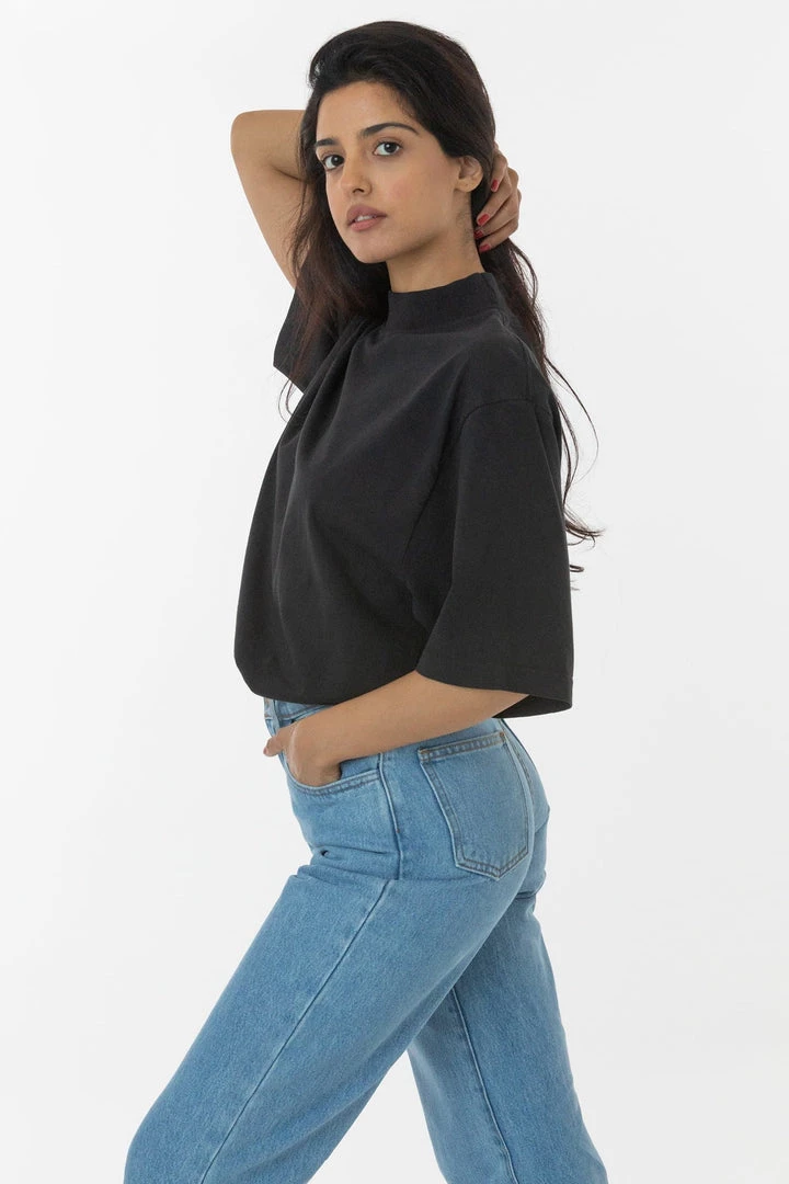 Los Angeles Apparel Women's 1825GD Unisex - Oversized Short Sleeve High Mockneck T-shirt 17 Los Angeles Apparel Women's 1825GD Unisex - Oversized Short Sleeve High Mockneck T-shirt