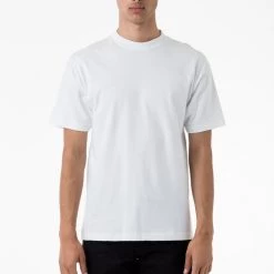 Los Angeles Apparel 2017MN - 6.0oz Mock Crew Neck Heavy Combed Cotton T-Shirt Men's