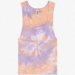 Los Angeles Apparel Women's 21308TD - Tie Dye 2x1 Crop Tank
