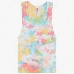 Los Angeles Apparel Women's 21308TD - Tie Dye 2x1 Crop Tank