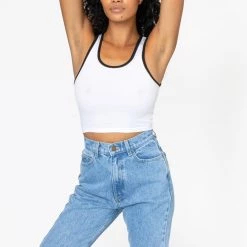 Los Angeles Apparel Women's 21308 - 2x1 Crop Tank