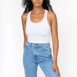 Los Angeles Apparel Women's 21308 - 2x1 Crop Tank