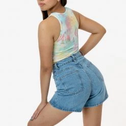 Los Angeles Apparel Women's 21308TD - Tie Dye 2x1 Crop Tank