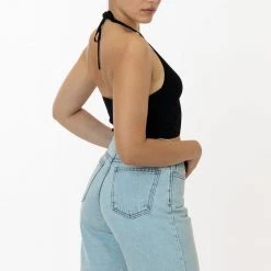 Los Angeles Apparel RFK406 - Viscose Nylon Cropped V-Neck Halter Top 15 Los Angeles Apparel RFK406 - Viscose Nylon Cropped V-Neck Halter Top