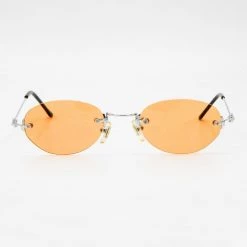 Los Angeles Apparel SGSTACY - Rimless Metal Frame Oval Sunglasses Women's