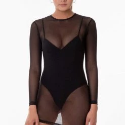 Los Angeles Apparel RNS310 - Micro Mesh Mini Dress