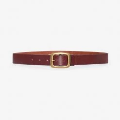 Los Angeles Apparel RSALBT04 - Unisex Rectangle Center Bar Buckle Leather Belt Women's