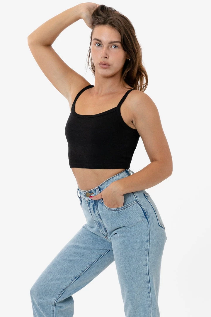 Los Angeles Apparel Women's 43016 - Baby Rib Spaghetti Crop Tank 9 Los Angeles Apparel Women's 43016 - Baby Rib Spaghetti Crop Tank