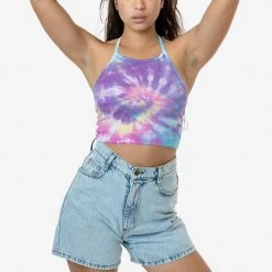 Los Angeles Apparel 43091TD - Tie Dye Baby Rib Halter Top