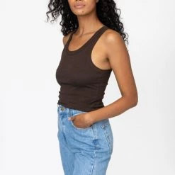 Los Angeles Apparel 4328 - Sporty Baby Rib Crop Tank Women's
