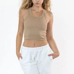 Los Angeles Apparel 4328 - Sporty Baby Rib Crop Tank Women's